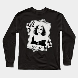 Retro Bette Davis Card Style Long Sleeve T-Shirt